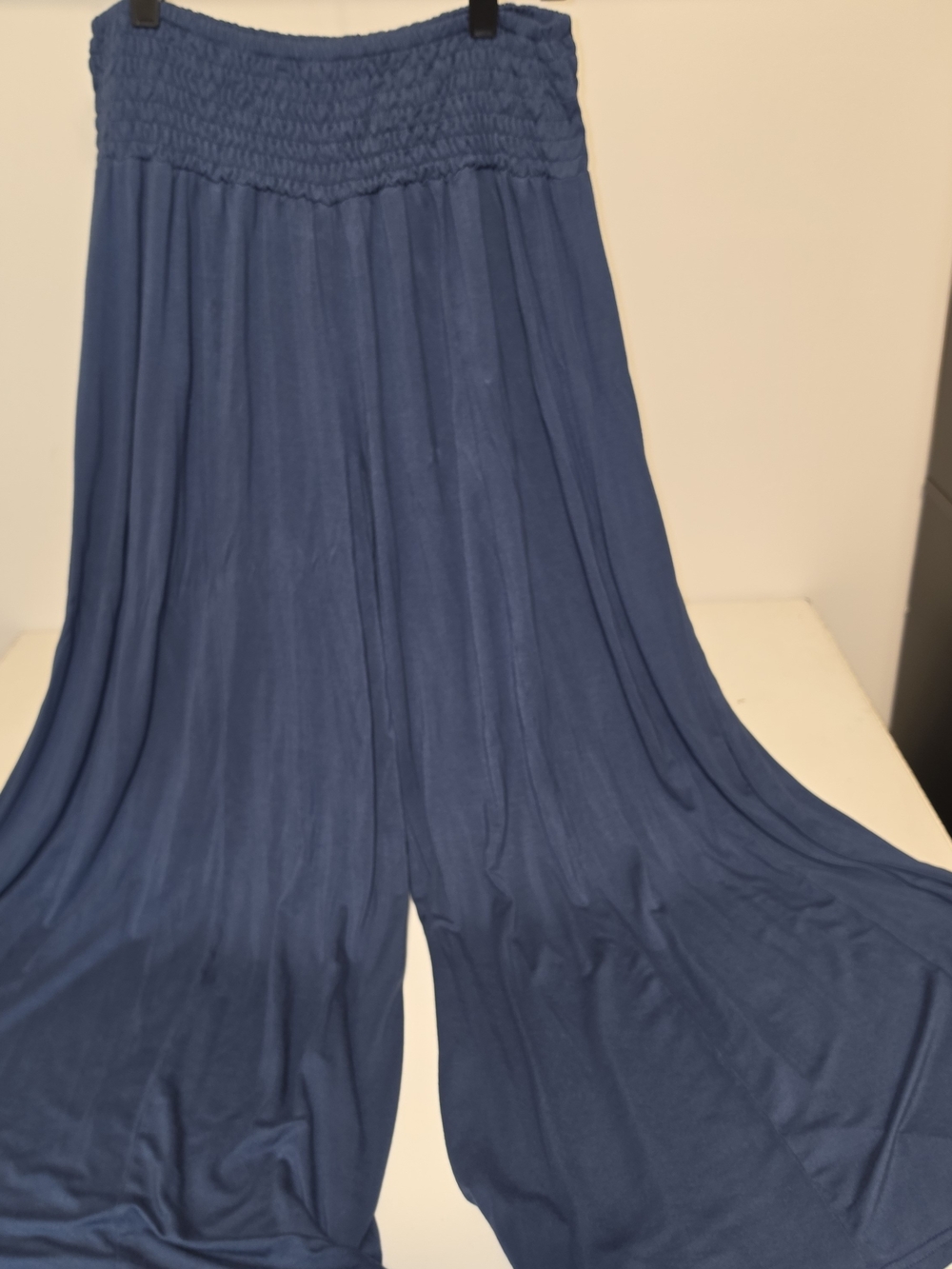 EARTHBOUND Wide-Leg Smocked Waist Pants in Deep Blue